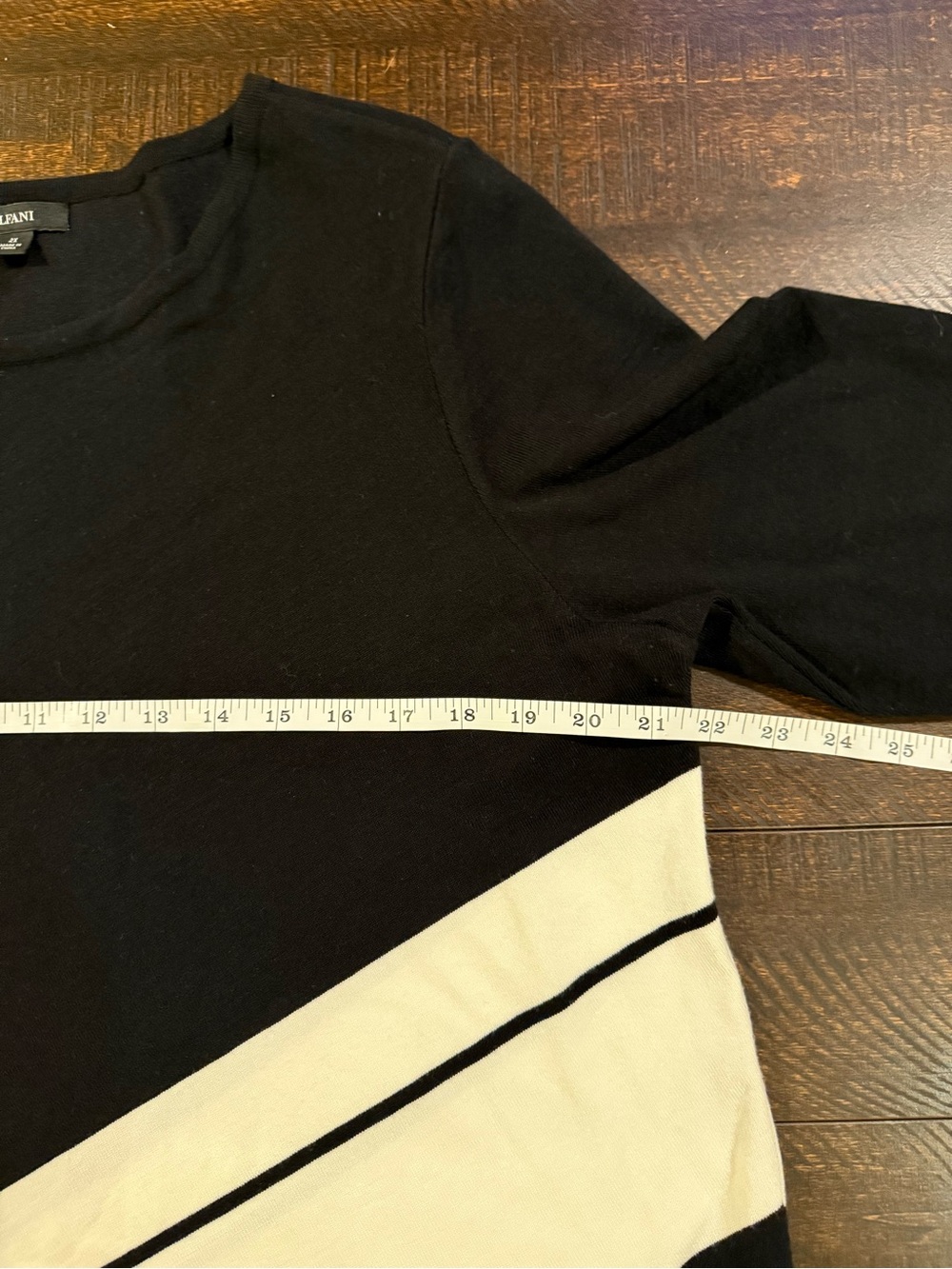 Alfani 2X Black White Asymmetrical Tunic Sweater Colorblock Knit Top - Picture 6 of 10